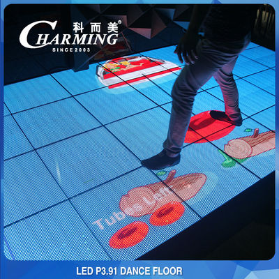 P3.91 硬いガラス表面の防水設計のLEDダンスフロアパネルは,車展イベントに適した平方メートルあたり500kgをサポートする