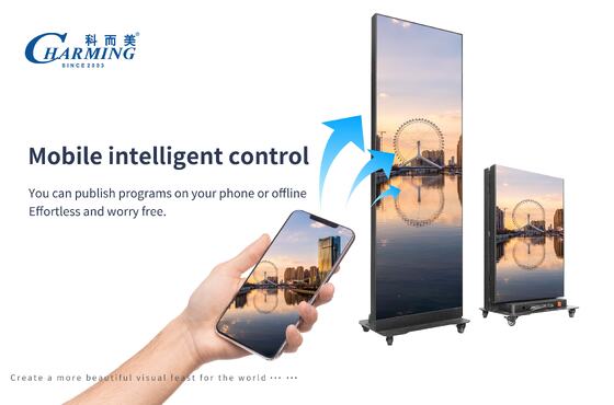 高リフレッシュレートGOB技術とスマートモバイル制御の折りたたむLEDポスタースクリーン