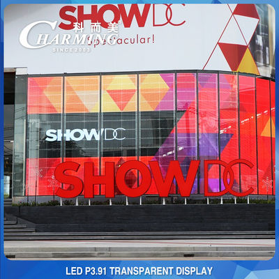 ショッピングモールの広告 P3.91 透明LEDビデオウォール 4K 室内