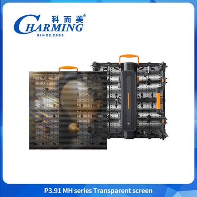 3840Hz 透明ビデオガラススクリーン 500*500mm 広告 LED 掲示板 P3.91 ビデオ壁 外部